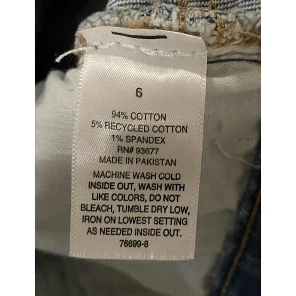 ANA A New Approach Womens Sz 6 Denim Jean Midi Skirt Metallic Effect NWT - Picture 13 of 13